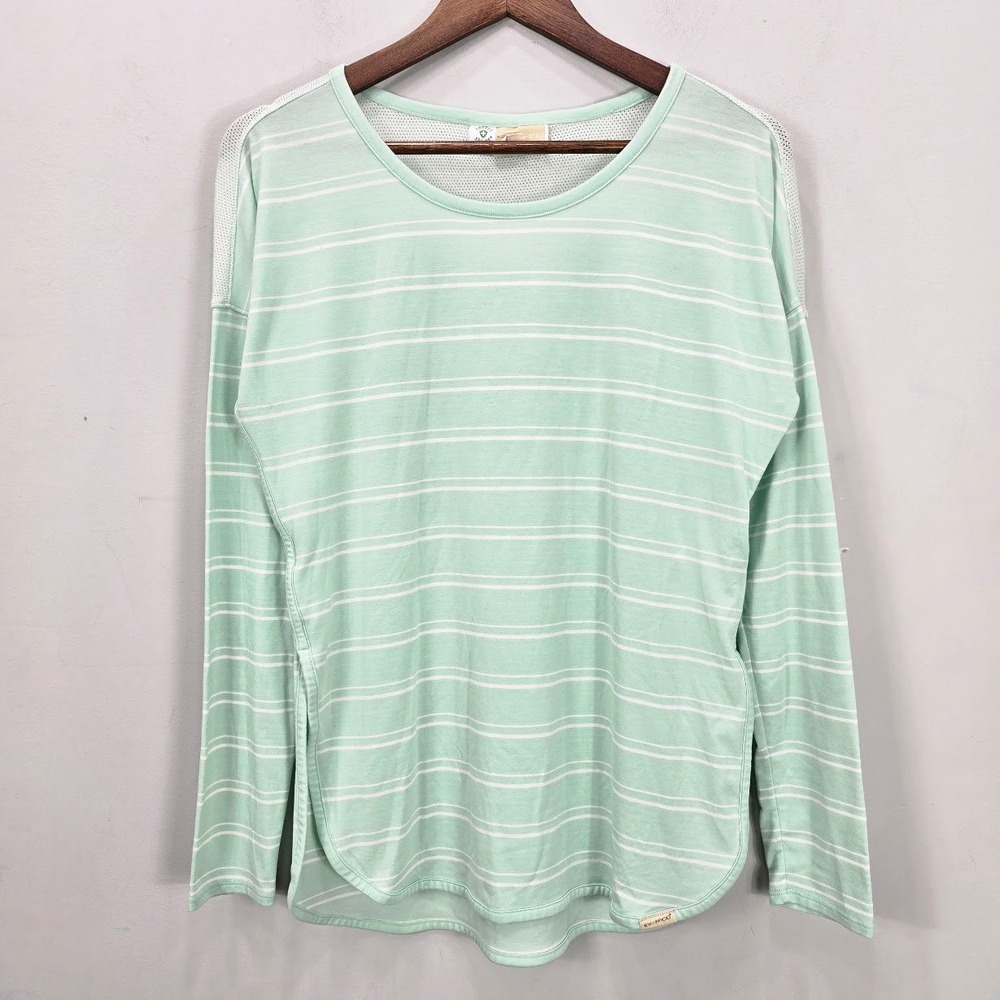 ExOfficio Modena BugsAway Tunic Top S Mint Green Striped Hiking Insect Shield